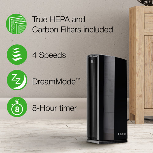 Lasko Hepa Filter Premium Tower Air Purifier With Dreammode Wayfair